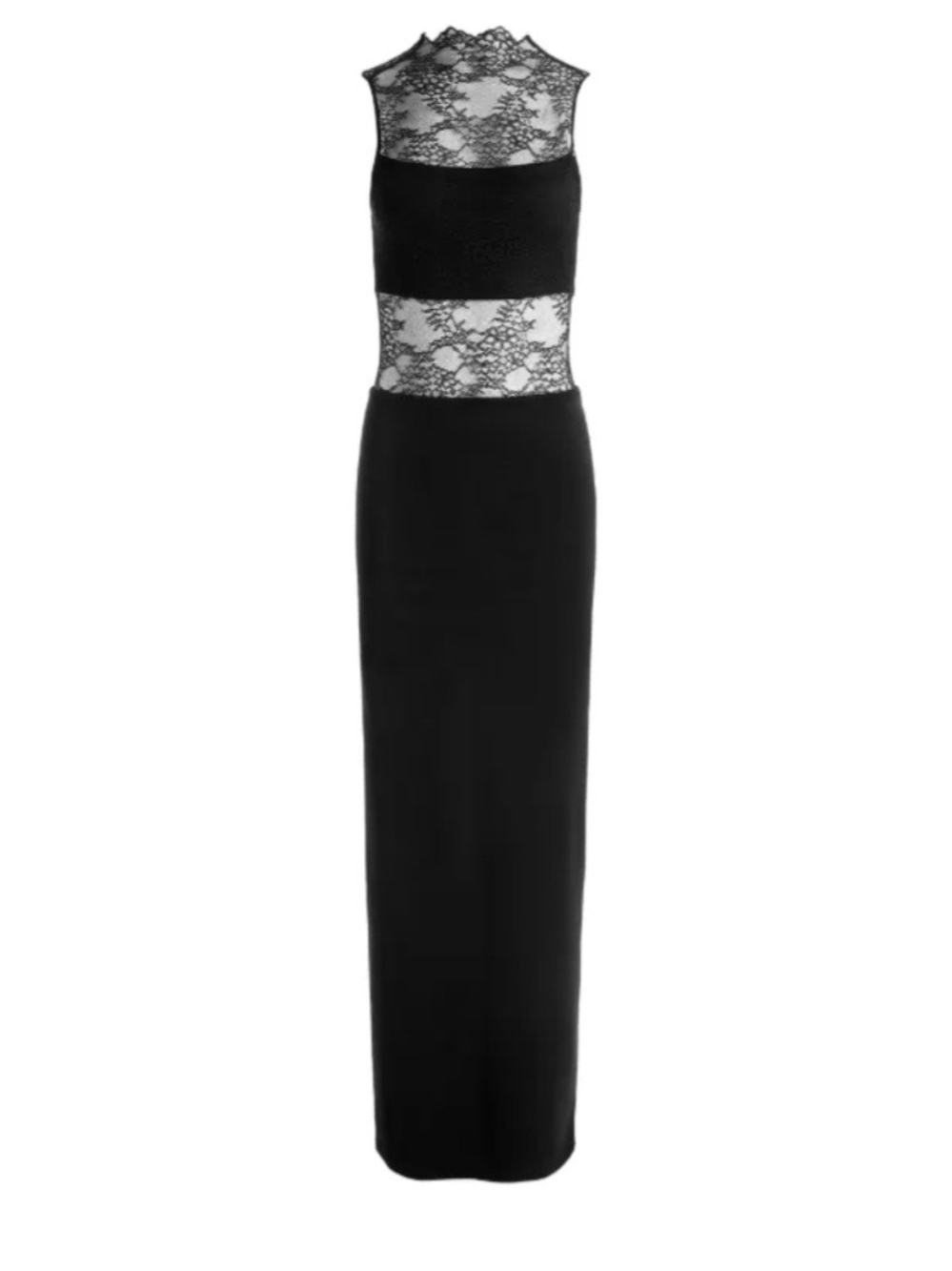 Alice + Olivia Black Lace Inset Maxi Dress
